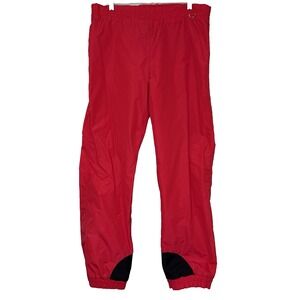 Columbia Lightweight Ski Pants Mens Size Small Red Nylon Adjustable Waist
